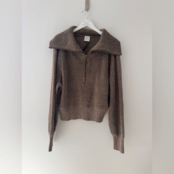 VARLEY NWT Mentone Half Zip Pullover in Dark Green Speckle 1X - Picture 7 of 12